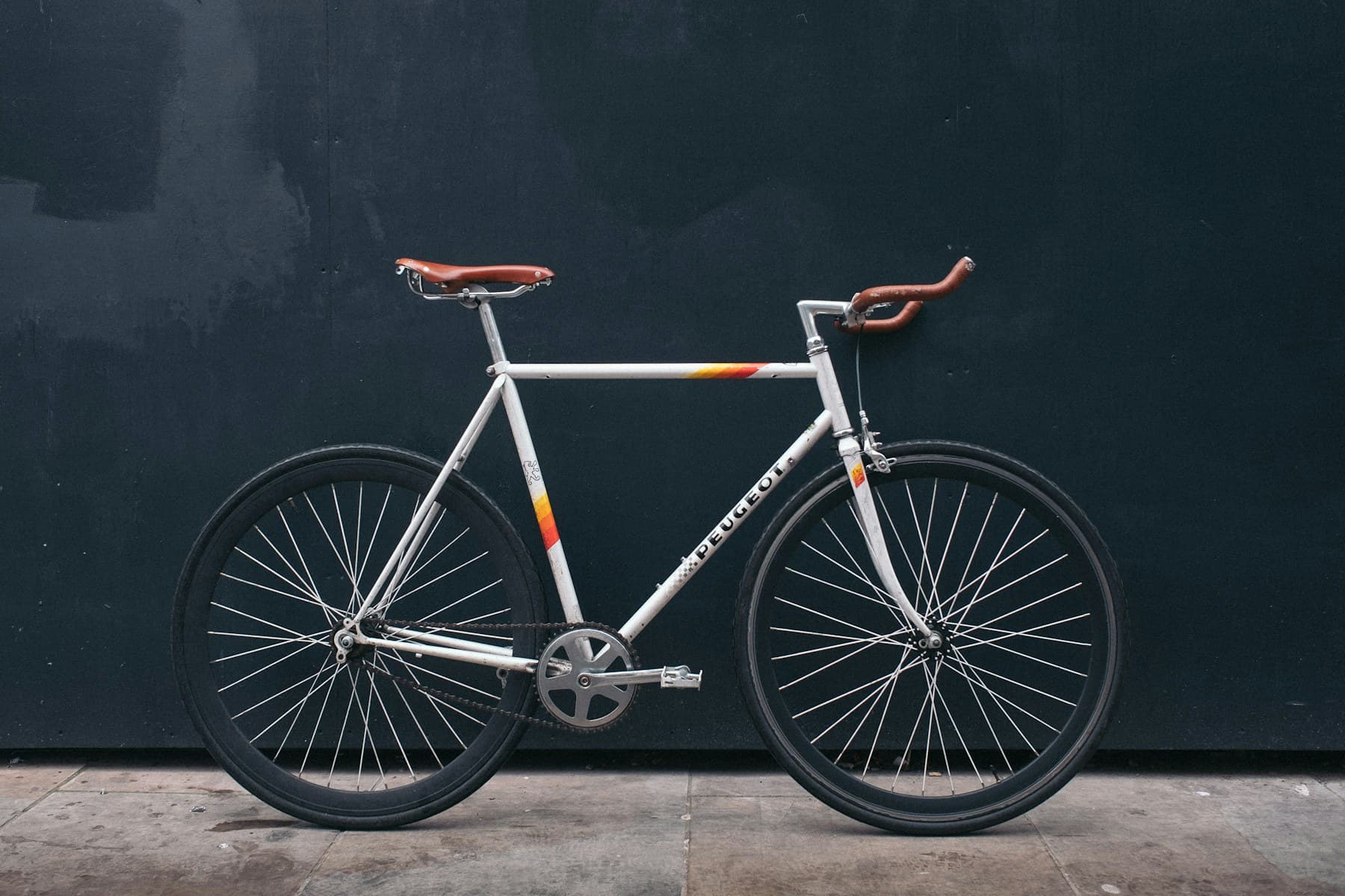 Steel fixed-gear bike, 54cm, photographed by the member