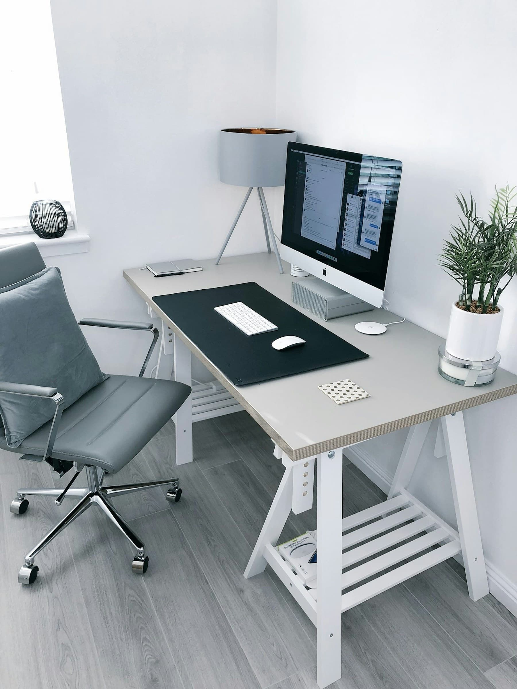 Home-office desk, white oak
